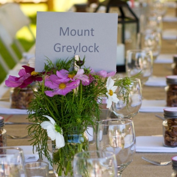 table with mount greylock sign